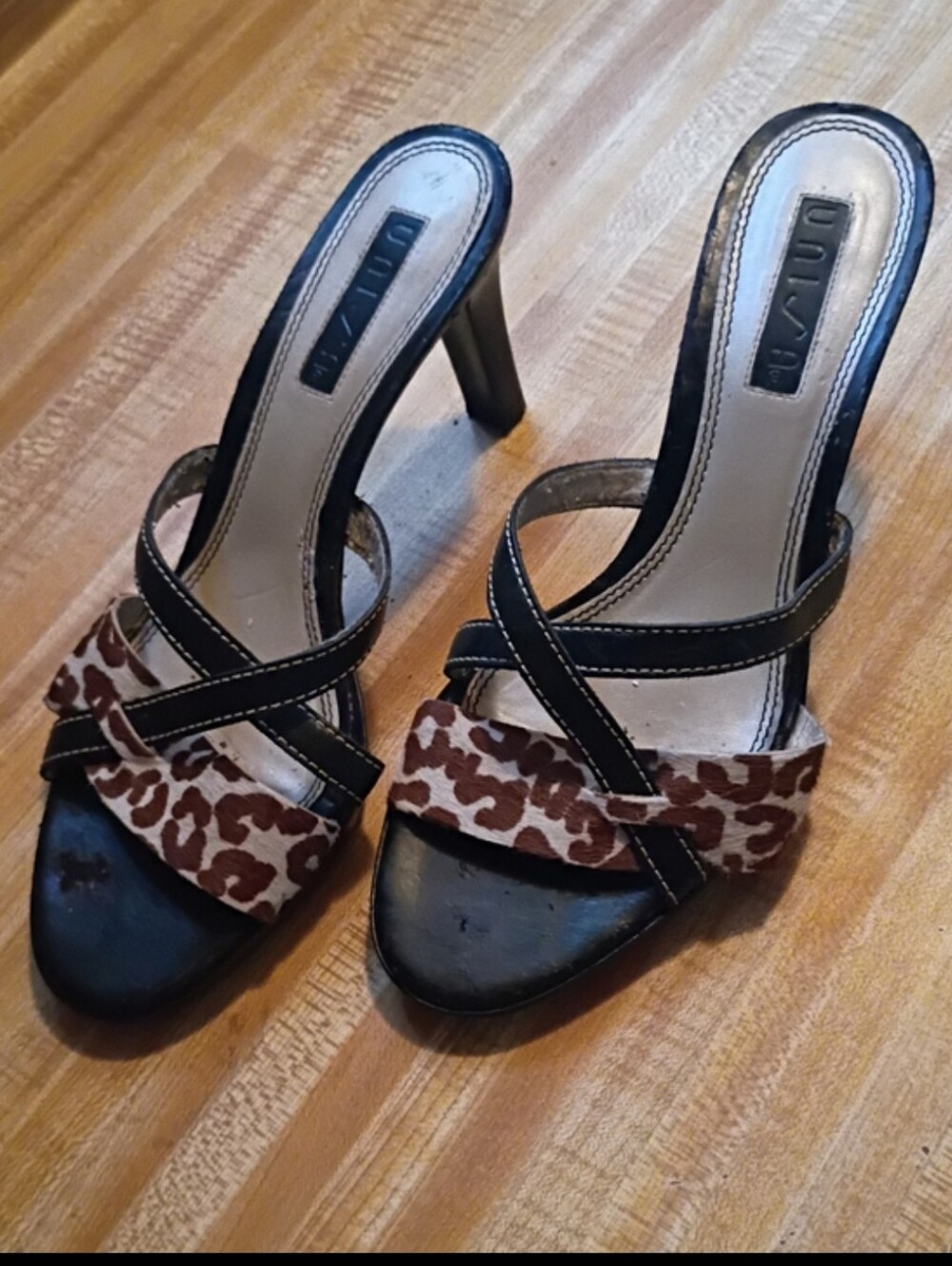 UNISA Leopard Sandals 3" Heels Size 8